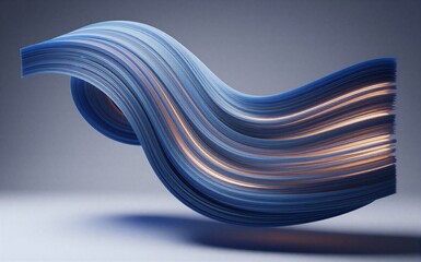 Blue spiral lines twist in space, glowing softly against a clean white background.