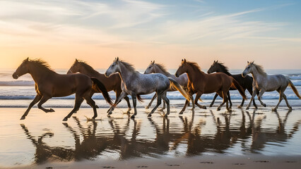 Fototapeta premium Wild Horse by the Sea