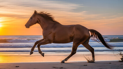 Horse Galloping at the Seaside