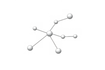Molecule structure representing network, atom, connection, science, chemistry, biology, and link on transparent background
