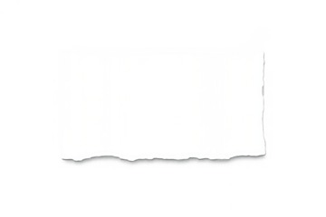 White paper piece with ragged and torn edges, creating a clear isolated space for designers to add content