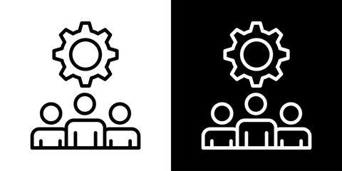 Management Icon Of Line Black And White Style Vector Illustration
