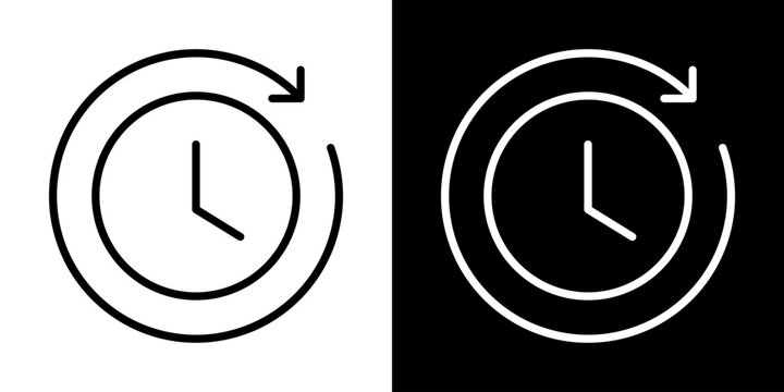 Restore Icon Of Line Black And White Style Vector Illustration
