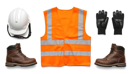 Essential Personal Protective Equipment (PPE) for Workplace Safety: Hard Hat, Hi-Vis Vest, Gloves, Work Boots