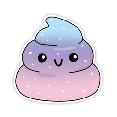 cute poop vector sticker