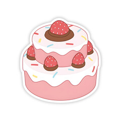 birthday cake vector stickers