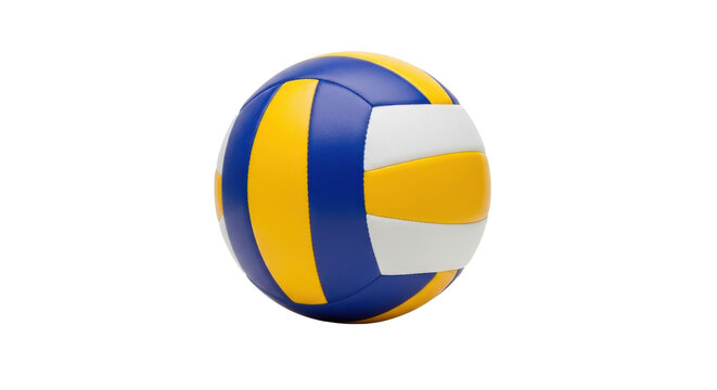 Blue yellow and white volleyball isolated on black background sport game, Isolated On Png Transparent Background