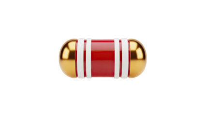 3D Resistor with Red and White Bands on White Background