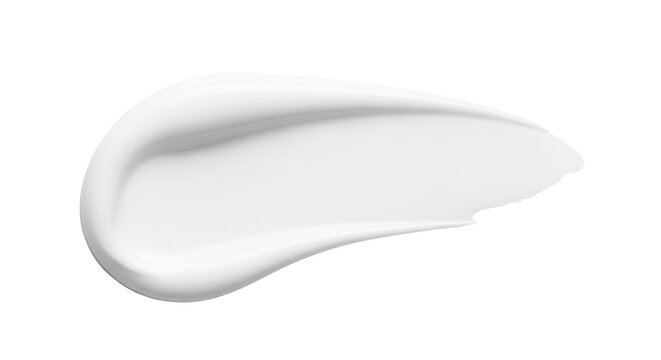 White cream smear swatch isolated on black background with smooth texture cosmetic, Isolated On Png Transparent Background