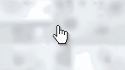 Rendered, pixelated hand cursor icon seen in image