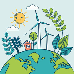 International Day of Clean Energy &ndash; Renewable and Sustainable Power Concept