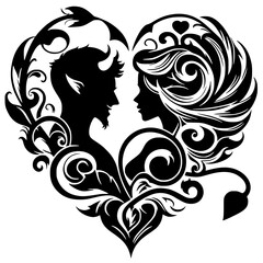 Silhouette of the devil's love