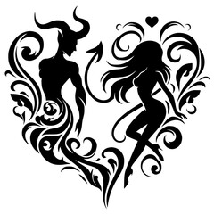 Silhouette of the devil's love