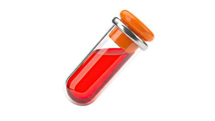 Test Tube with Red Liquid and Orange Cap