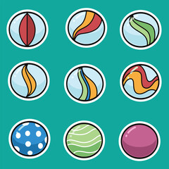 set of marble ball good for sticker, badge, element design, print design, etc