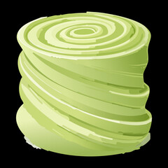 green stacked swirl rings for abstract spring toy or matcha flavored dessert layered cake game asset