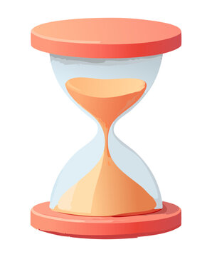classic hourglass timer with orange sand for productivity tracking and time limit challenge in educational game interface