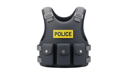 Police Tactical Vest with Pouches and Label