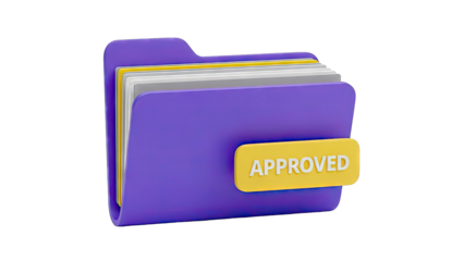 Purple Folder with "Approved" Label