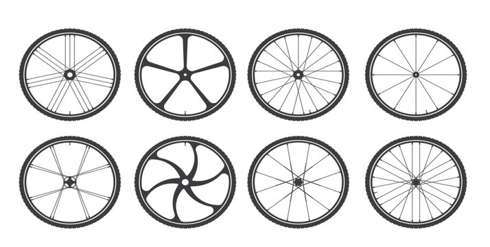 bicycle wheels vector isolated on white background 