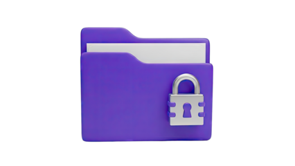 Purple Folder with Lock Icon