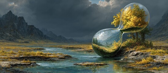 A landscape captured in a time-glass