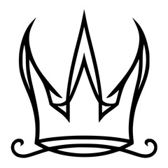 One line devil crown silhouette