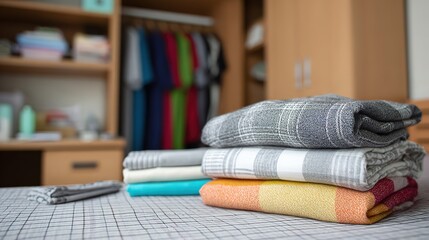 Graduation season theme, basketball and sports backpack placed on the stands beside the basketball court, graduation ribbons on the ground, background is gymnasium