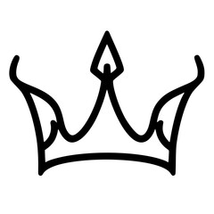 One line devil crown silhouette