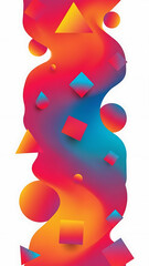 Tall abstract artwork featuring dynamic swirls and geometry in warm tones