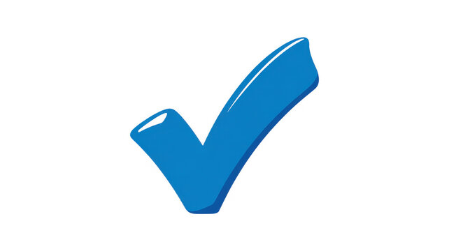 Blue checkmark symbol check mark sign isolated on a transparent background