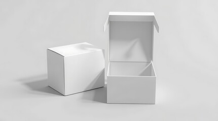 Minimal White Rigid Gift Box Packaging Mockup on Neutral Background