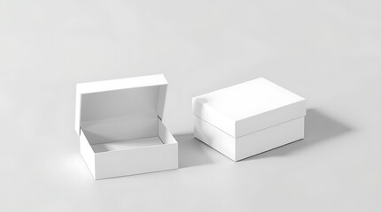 Minimal White Rigid Gift Box Packaging Mockup on Neutral Background