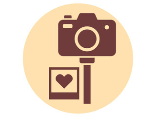 Photoshoot icon. Wedding vector icon. Flat vector illustration.