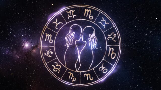 Z Page Zodiac Sign Gemini Page Illustration.