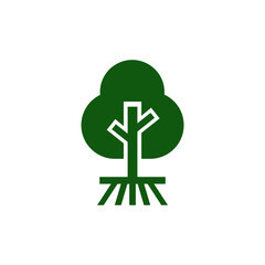 Fototapeta premium flat icon tree mono color green vector design on transparant background