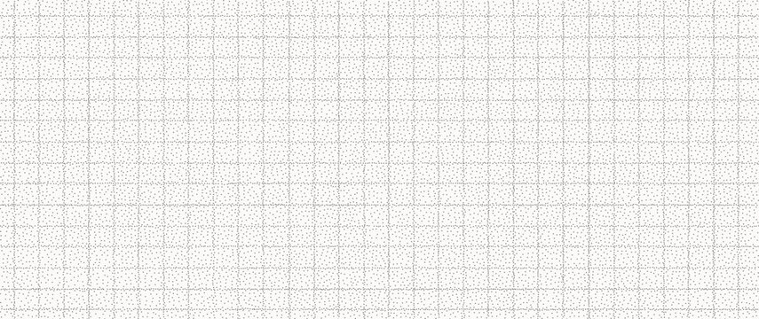Black dotted textured background, noisy gritty dot halftone effect, vector illustration. Fashionable banner in grunge style. Checkered paper sheet.