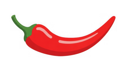 Red chili pepper with green stem