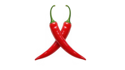 Two red chili peppers crossed over each other
