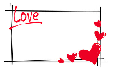 Love heart border art note sign background valentine ornament