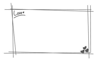 Love heart border art note sign background valentine ornament