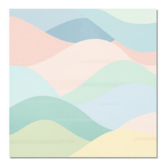 Simple square abstract in pastels for serene interiors