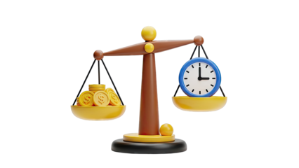Time vs Money on a Balance Scale