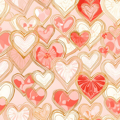 seamless background with hearts