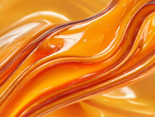 Abstract Honey Texture Caramel Flowing Liquid Background