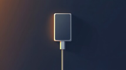 Smartphone connected to charger cable modern technology minimalist design