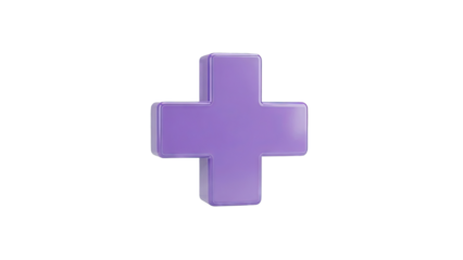 3D Purple Plus Symbol