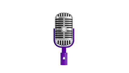 Retro Microphone with Purple Stand