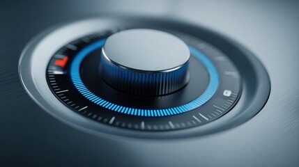 Control knob adjusting settings on a balanced dashboard representing ai risk parity allocation concept