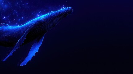 Enormous whale representing ai whale watcher concept for futuristic dashboard detecting large financial entities
